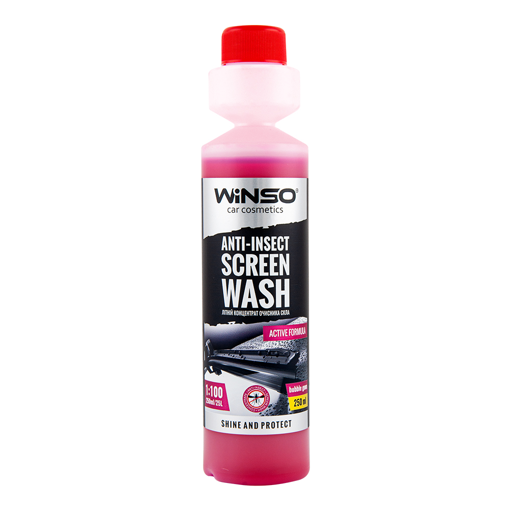 Літній концентрат очисник скла 250ml. Anti-insect screen wash bubbble gum (24шт/ящ)																	 KROON OIL арт. 825001