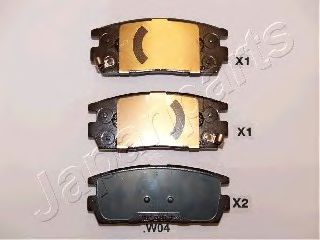 JAPANPARTS CHEVROLET колодки гальмівні задні дискові Captiva A.B.S. арт. PPW04AF