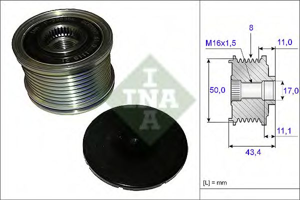 Шків генератора MB S-class (W221) 05-13, OM642  арт. 535010810