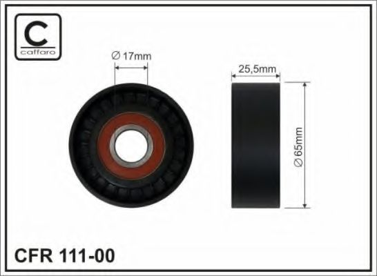 65x17x25.5 plastic Ролик паска приводного Citroen C2-C4 Peugeot 207, 307, 1007 1.1-1.6 16V 12.03- SKF арт. 11100